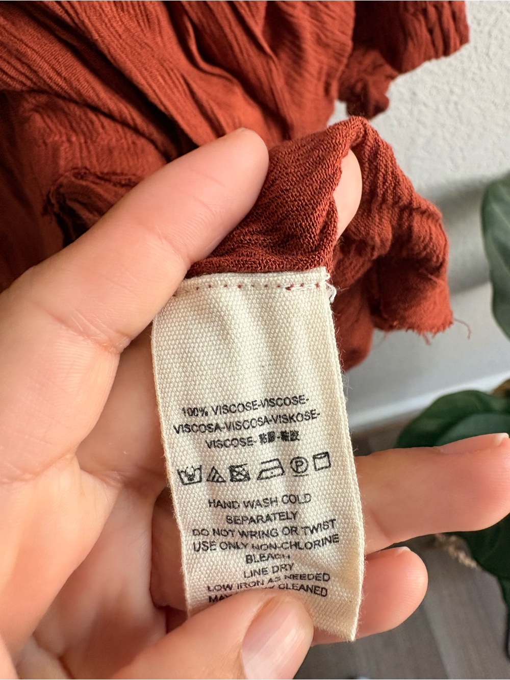 Free People Wild Dreams Embroidered Tunic Top Dress Medium Rust Long Sleeve - Picture 4 of 6